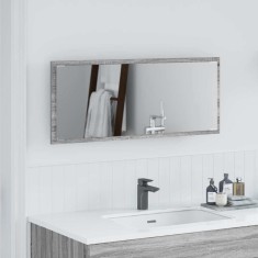 vidaXL Oglindă de baie cu LED, gri sonoma deschis, 90x8.5x37 cm