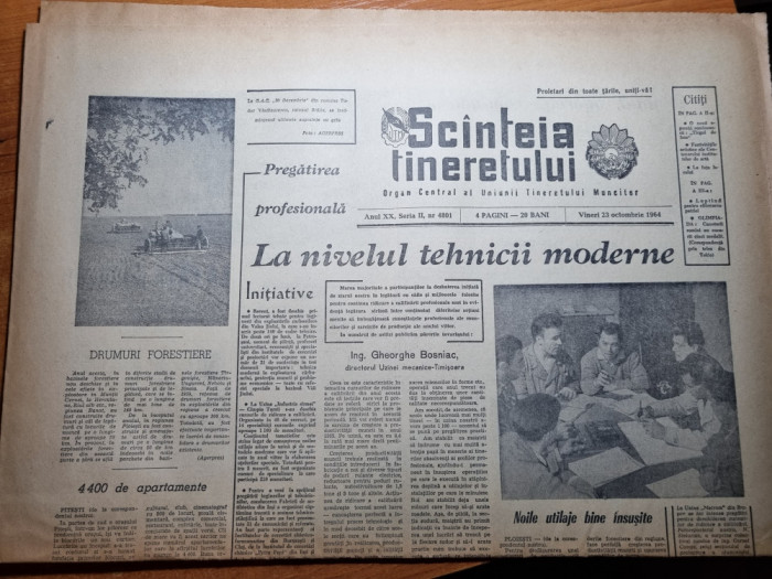 scanteia tineretului 23 octombrie 1964-orasul craiova,resita,jocurile olimpice