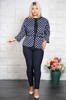 Compleu elegant sacou si pantalon Evelin buline - 48Marimea foto