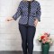 Compleu elegant sacou si pantalon Evelin bulineMarimea