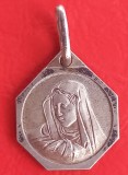 (8) PANDATIV DIN ARGINT RELIGIOS - MAICA DOMNULUI DIN LOURDES, MARCAJ ARGINT, VINTAGE