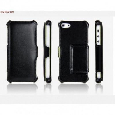 Husa piele Apple iPhone 5/5S Rock Dancing Negru Original Blister foto