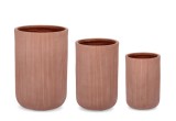 Cumpara ieftin Set 3 ghivece flori fibra sticla caramizie Tressage &Oslash;24,5x36,5h; &oslash;30,5x47,5h; &oslash;37,5x55,5h