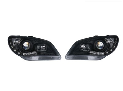 Set faruri tuning SUBARU IMPREZA (GD/GG), 10.2005-09.2007, Taiwan, partea stanga+dreapta, pozitie pe LED;tip bec H1+H1; manual; negru, transparent; O foto