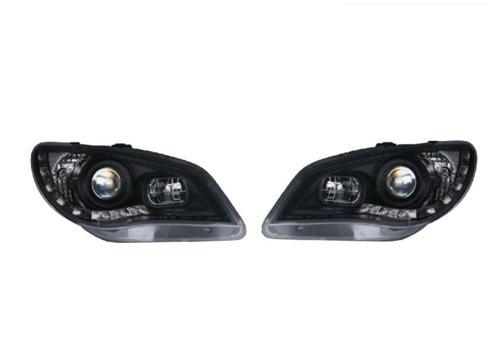 Set faruri tuning SUBARU IMPREZA (GD/GG), 10.2005-09.2007, Taiwan, partea stanga+dreapta, pozitie pe LED;tip bec H1+H1; manual; negru, transparent; O