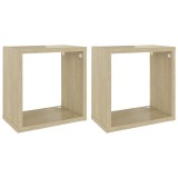 Cumpara ieftin Rafturi de perete cub 2 buc. stejar sonoma 26x15x26 cm