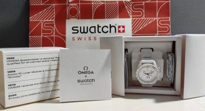 Ceas Omega X Swatch - Mission to the Moonphase - Snoopy - Full set foto
