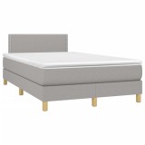 Cumpara ieftin Pat box spring cu saltea, gri deschis, 120x190 cm, textil