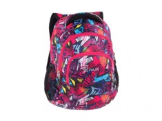Rucsac scoala cu 5 compartimente,model Teens Pink Graffiti,43x28x22 cm