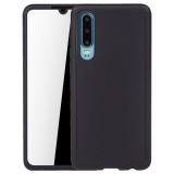 Husa Full Cover 360&deg; (fata + spate + folie sticla) pentru Huawei P30, Negru, Oem