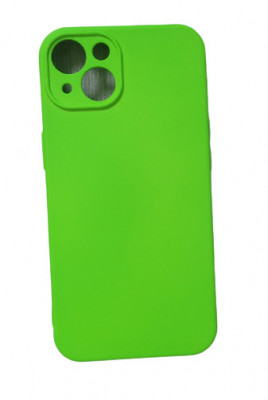 Husa silicon protectie camera cu microfibra in interior Iphone 13 Verde Neon foto