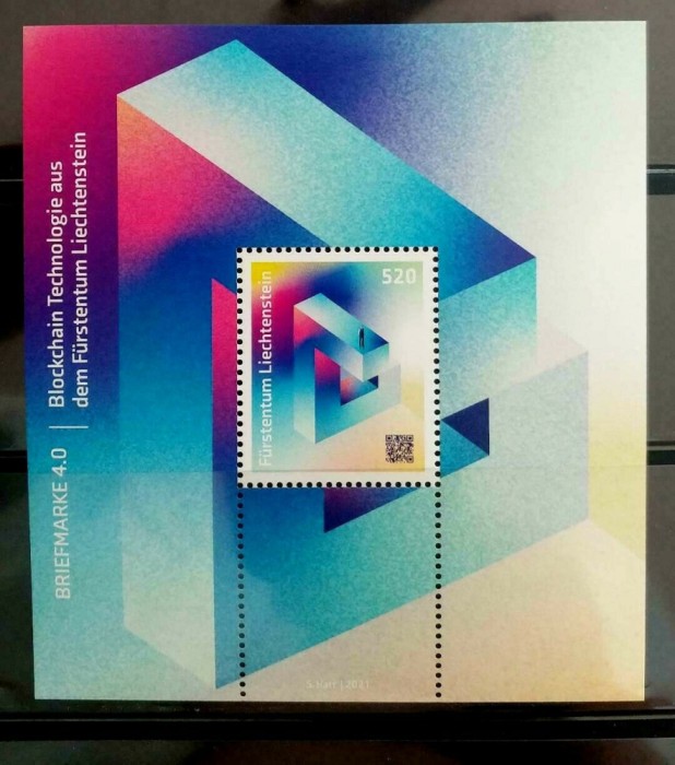 LIECHTENSTEIN 2021 TEHNOLOGIE BLOCKCHAIN CRYPTOSTAMP