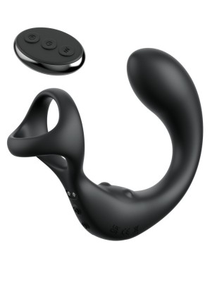 Stimulator Anal Cu Vibratii Si Inel Penis Anal Fantasy Elite Ass-gasm Taint-Alizer, Negru, 10 cm foto