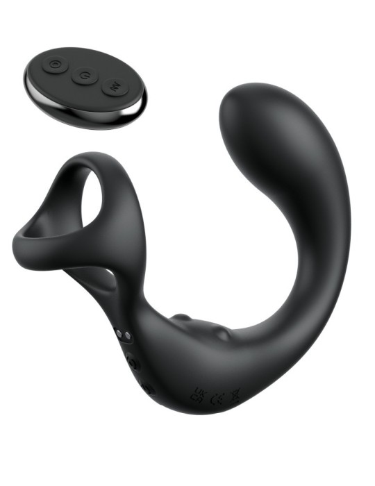 Stimulator Anal Cu Vibratii Si Inel Penis Anal Fantasy Elite Ass-gasm Taint-Alizer, Negru, 10 cm