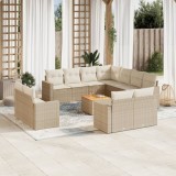 VidaXL Set canapele de grădină cu perne, 12 piese, bej, poliratan 3256716