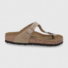 Birkenstock șlapi din nubuc Gizeh culoarea maro