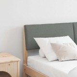 VidaXL Tăblie tapițată Gri &icirc;nchis 140 cm Lemn de pin masiv 879120