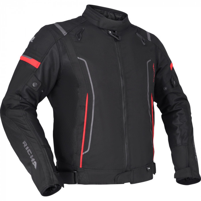 Geaca Moto Richa Airstream 3 Jacket, Negru/Rosu, 5XL