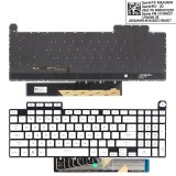 Tastatura Laptop Gaming, Asus, TUF A15 FA507N, FA507NU, FA507NUR, FA507NV, FA507NVR, iluminata, RGB, alba, layout US