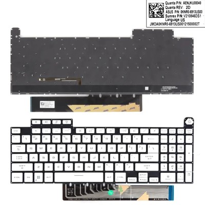 Tastatura Laptop Gaming, Asus, TUF A16 Advantage Edition A16 FA617N, FA617NS, FA617NSR, FA617NT, FA617NTR, iluminata, RGB, alba, layout US foto