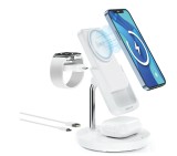 Incarcator Wireless Magnetic Power Bank Forever MACS-100, 5000mAh, 5in1, Universal, Alb