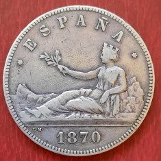 Moneda de argint - 5 Pesetas 1870, Spania - B 2140