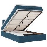Cumpara ieftin Pat otoman cu saltea si LED-uri, albastru inchis, 120x190cm