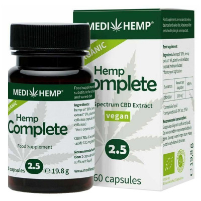 Hemp Complete cu CBD 2,5% Eco 60 capsule Medihemp foto