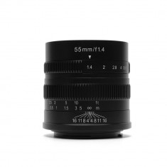 Obiectiv manual 7Artisans 55mm F1.4 negru pentru Canon EOS-M Mount DESIGILAT