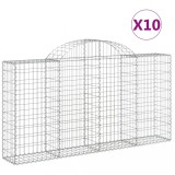Cumpara ieftin Cosuri gabion arcuite 10 buc, 200x30x100/120 cm fier galvanizat