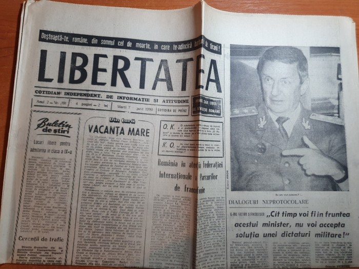 libertatea 7 august 1990-art&quot; i-am uitat deja pe ranitii din decembrie?&quot;