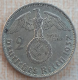 (A548) MONEDA DIN ARGINT GERMANIA - 2 REICHSMARK MARK 1937, LIT. A, NAZISTA