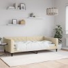VidaXL Cadru de pat, crem, 100 x 200 cm, material textil