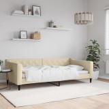 VidaXL Cadru de pat, crem, 100 x 200 cm, material textil