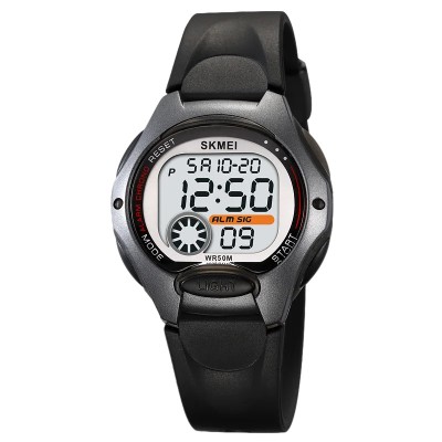 Ceas copii de mana Skmei Baieti Fete Led Digital Sport Casual Cronometru Alarma Negru foto