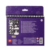 Bloc de colorat din catifea neagra, Spatiu, APLI, include 5 markere