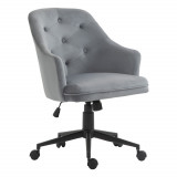 Vinsetto Scaun de Birou Ergonomic Pivotant, &Icirc;nălțime Ajustabilă, Catifea Gri, 59x58x80-90cm, Design Modern | Aosom Romania