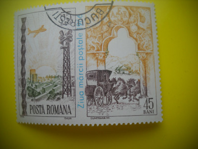 HOPCT LOT NR 332 ZIUA MARCII POSTALE ROMANESTI 1966-1TIMBRE VECHI-STAMPILAT RO foto