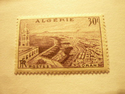 Timbru Algeria colonie franceza1956 - Peisaj Oran, 30fr.orange foto