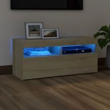 Gossi comoda tv cu lumini led, stejar sonoma, 90x35x40 cm