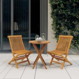 Cumpara ieftin Set mobilier de grădină, 3 piese, lemn masiv de tec
