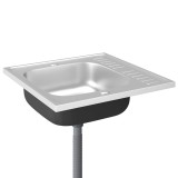 Cumpara ieftin Chiuveta bucatarie cu scurgator, argintiu 600x600x155 mm otel