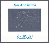 DB1 Sport Olimpiada Munchen 1972 Ras al Khaima Format mare NDT Folie Argint 1 v. + SS MNH 2 poze, Nestampilat