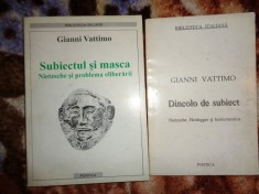 Dincolo de subiect + Suboiectul si masca - Gianni Vattimo ( biblioteca italiana foto