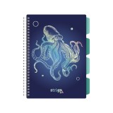 Caiet cu Spirala si Separatoare Strigo Pads Project Book CARACATITA B5, Matematica, Navy Blue