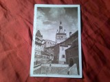 Ilustrata Sighisoara 1945 Ed. MC Florescu , sepia , circulat cu pereche timbre Mihai I , 100 lei