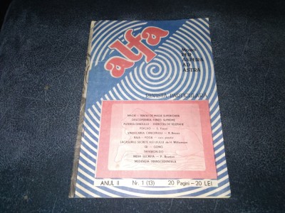 REVISTA ALFA NR 1 foto
