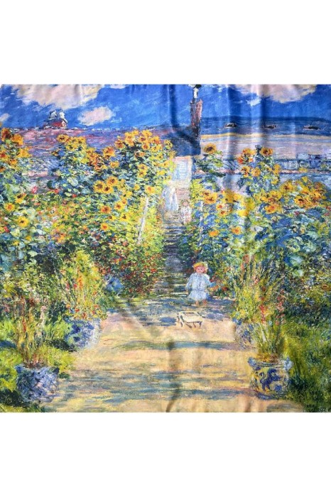 Esarfa patrata CO dama, Dacali, galben/albastru, 70x70 cm