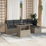 Gossi set canapele de gradina cu perne, 6 piese gri deschis poliratan