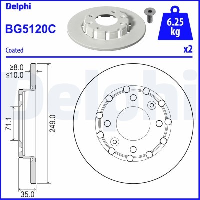 DELPHI BG5120C Disc frana foto